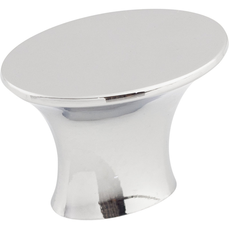 Edgewater 1 5/16" Length Oval Knob, 1 5/16" Length, Polished Chrome