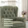 Button-Tufted Small Wingback Accent Chair with Rolled Arm and Thick Padded Cushion
