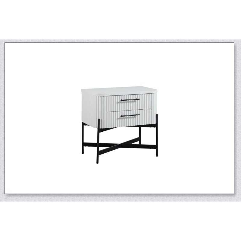 Table de chevet 2 tiroirs - (USB Type C)