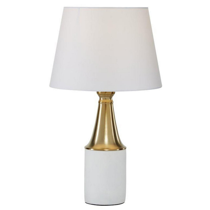 Stylish Transitional 21" White Cement And Gold Modern Table Lamp 