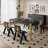 Black Rectangular Solid Wood Butterfly Leaf Dining Table-1333576992