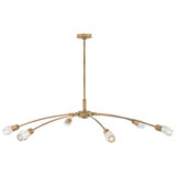 Atera 6 - Light Steel Dimmable Sputnik Modern Linear Chandelier