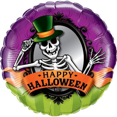 PMU Halloween Skeleton Mirror 18 Inch Mylar-Foil Balloon