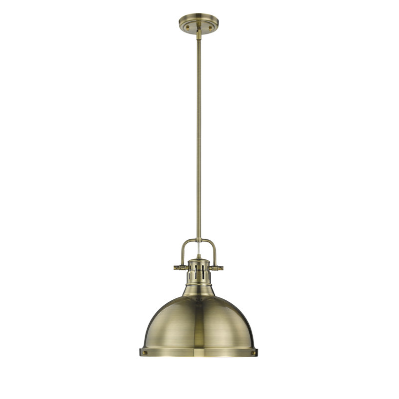 Calico 1-Light Dimmable Steel Dome Pendant with Adjustable Height, Matte Black, Matte Black