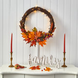 Faux Lighted Polyester 21'' Wreath