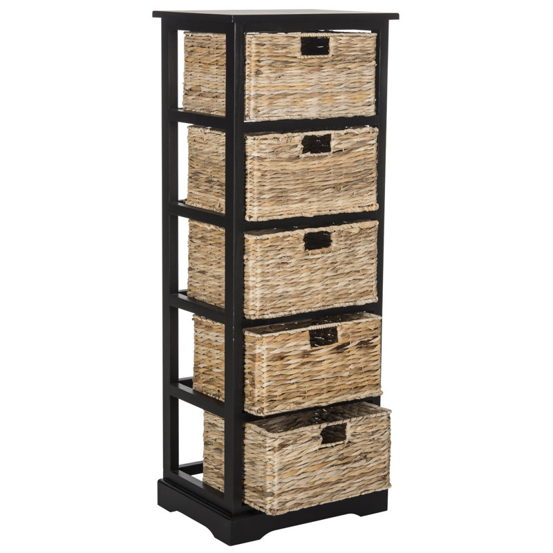 Commode décorative 5 tiroirs Painswick, Noir patiné