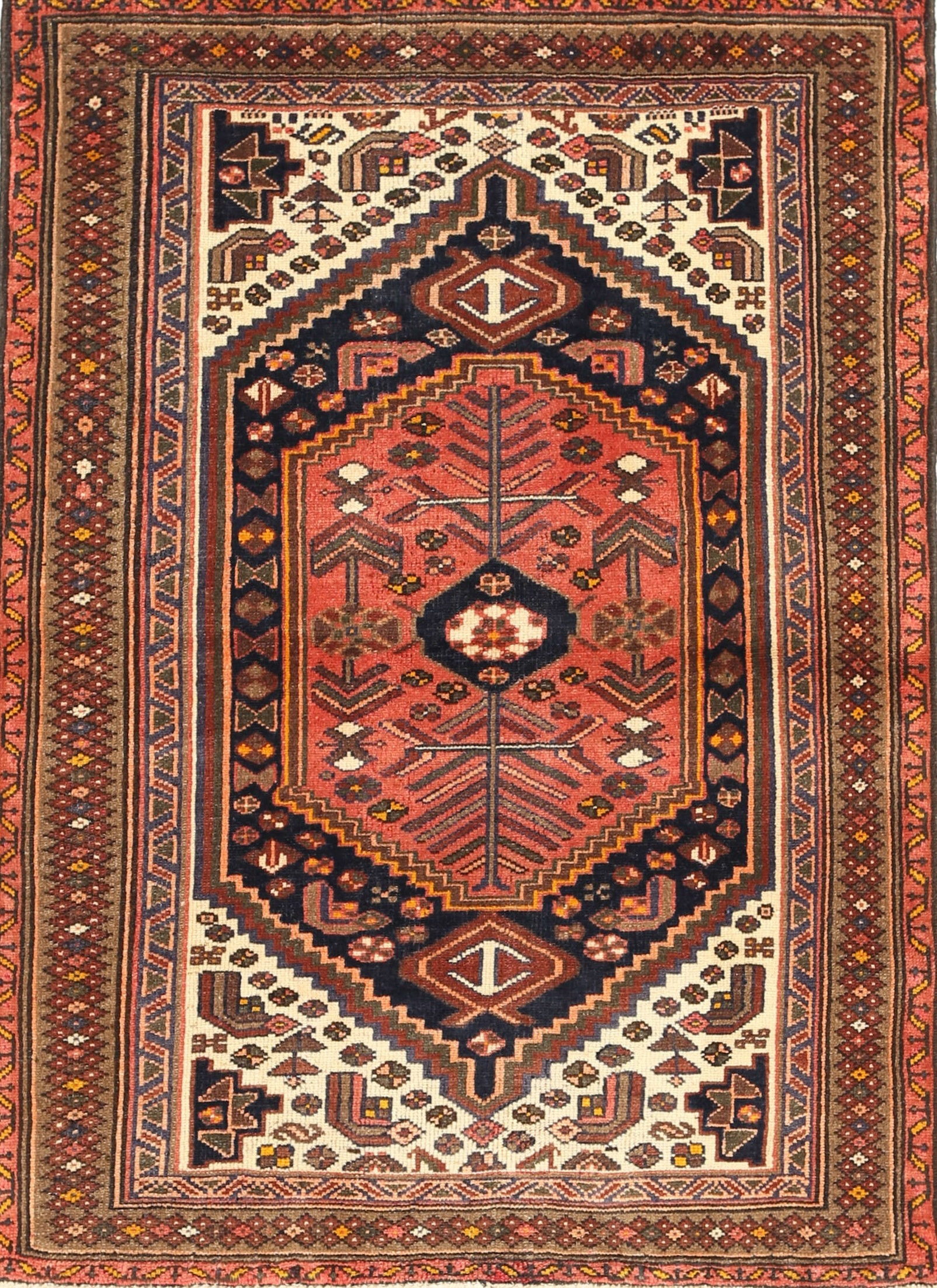 Linger Rug Bloomsbury Market Ollinger Traditional Black/Brown/Peach Area Rug | Wayfair
