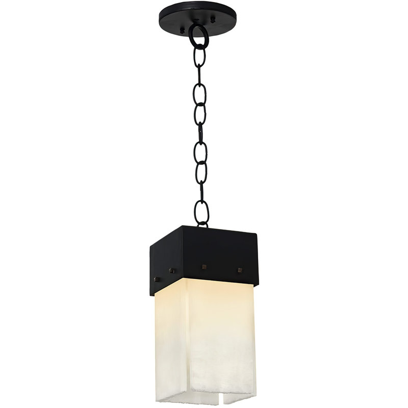 Luminaire suspendu simple à 1 lumière Alpine, H 59,25 po x l 5,63 po x P 5,63 po, rouille