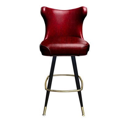 Button Tufted Cowboy Swivel Bar Stool by Richardson Seating