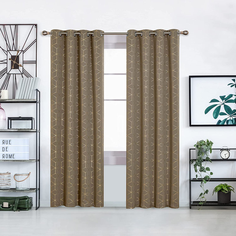 Fazila Room Darkening Curtain Panel Pair, 52" W x 54" L, Black