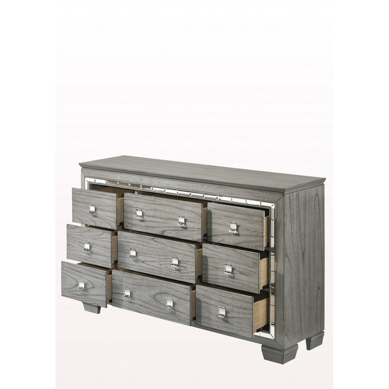 Commode moderne à finition chêne gris clair