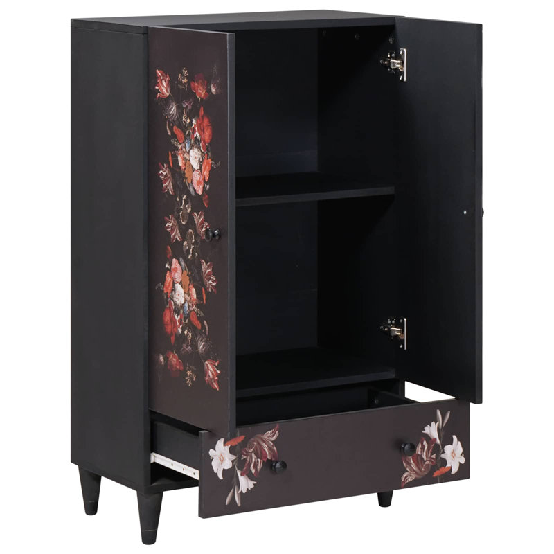 Solid Wood Rectangle Accent Cabinet
