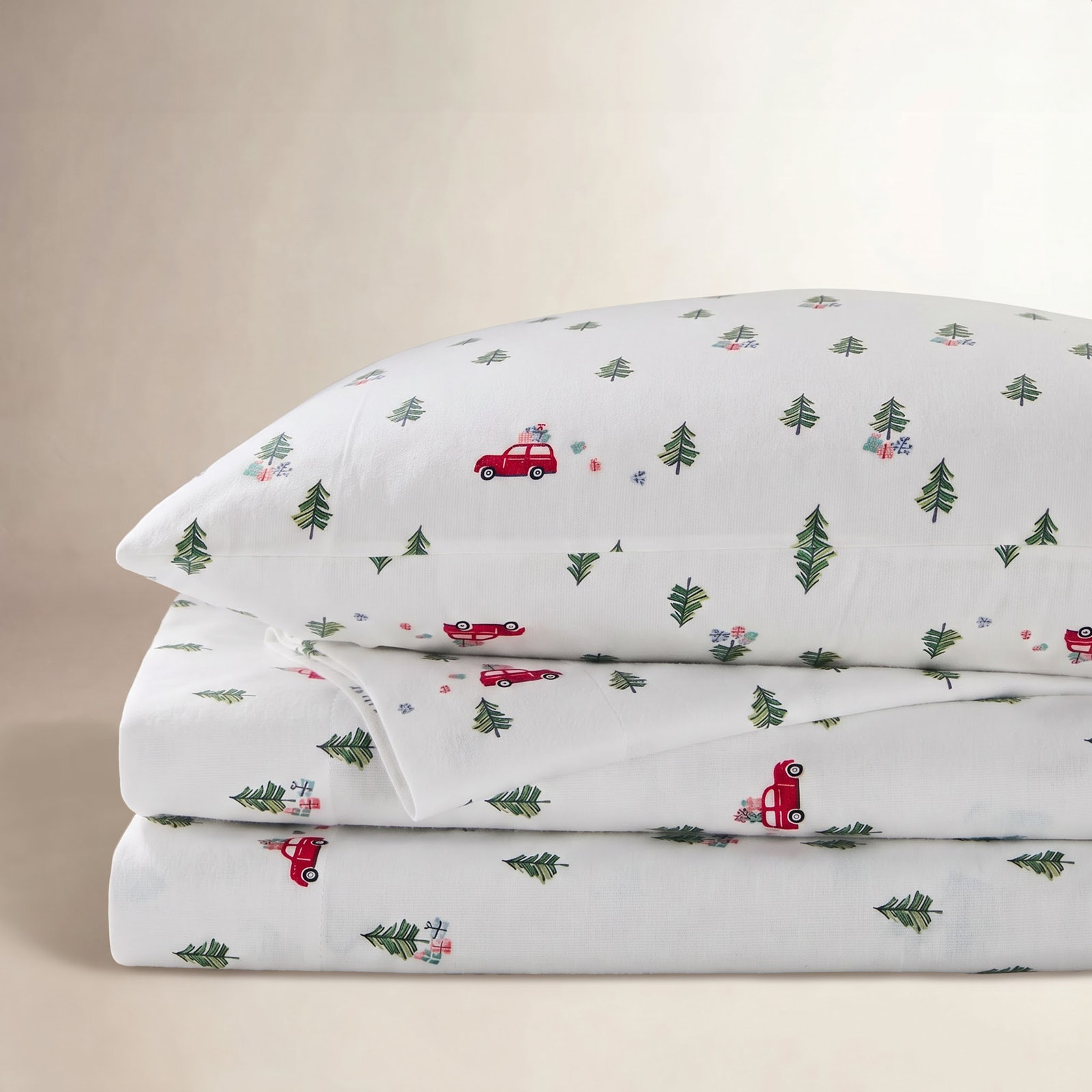 Woolrich Cotton Flannel Sheet Set, Queen Sheet Set with 2 Pillowcases, Blue Winter Frost