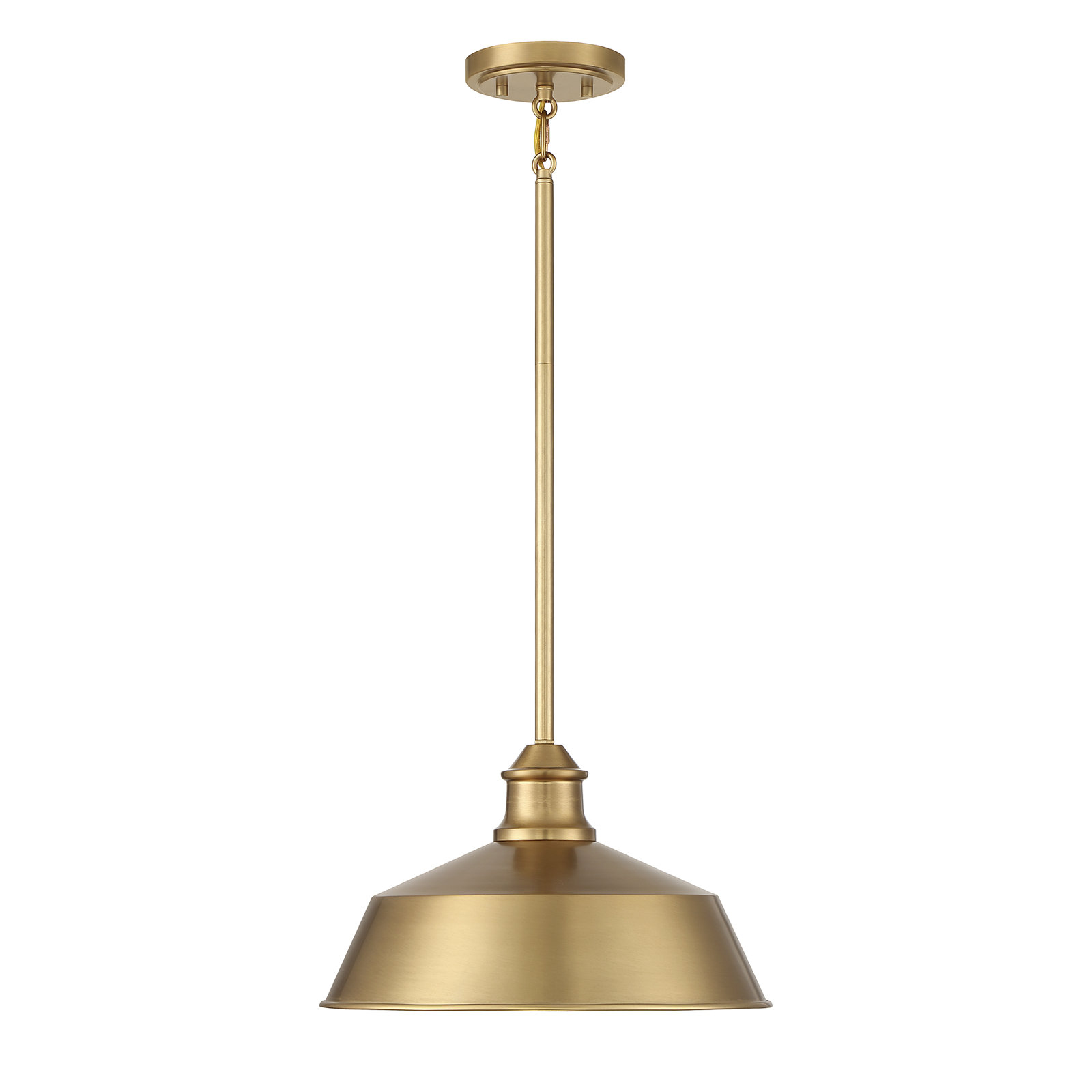 Jeb Single Light Metal Dimmable Pendant, Natural Brass