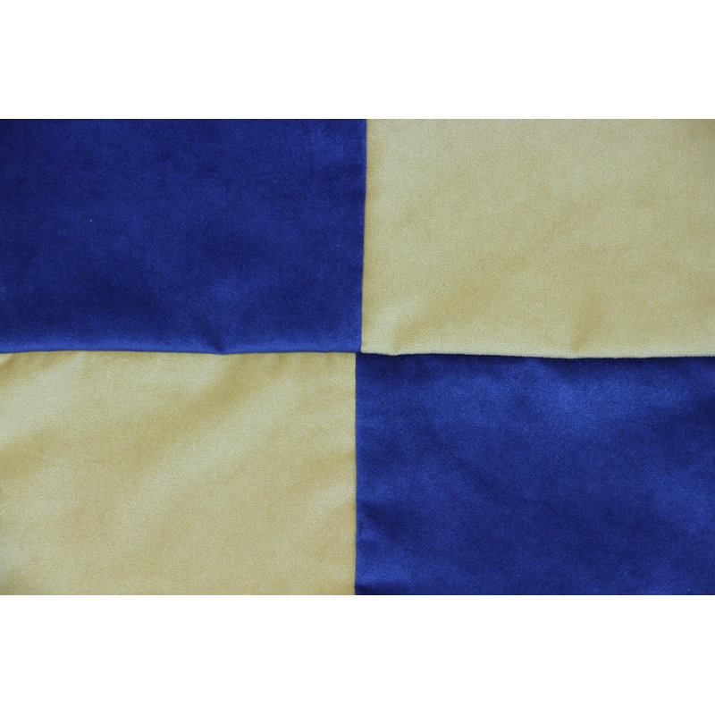 Degenhard Patchwork Square Cushion Cover, 43 x 43cm, Ochre/Navy