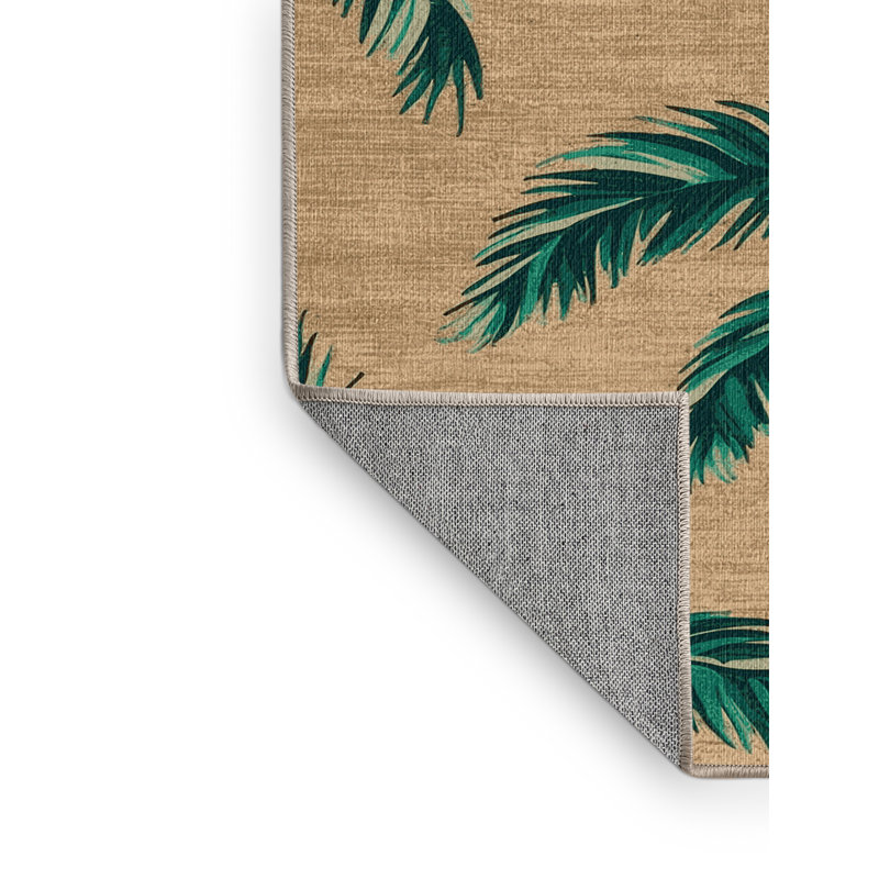  Washable Swaying Palms Hawaiian Area Rug, Rectangle 4' x 6'