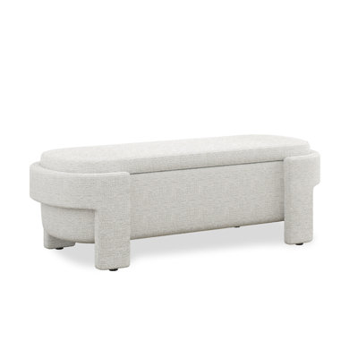 Banc rembourré en chenille avec grand espace de rangement pour le salon, le vestibule et la chambre à coucher (51,5 po x 20,5 po x 17 po)