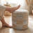 Anding 16" Wide Plad Yellow Handwoven Fabric Storage Ottoman