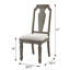 2 chaises d'appoint rustiques en lin beige - style chêne vieilli