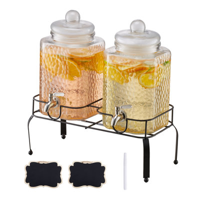 Drink Dispenser 1.5 Gal Beverage Dispenser for Parties Glass with Stand