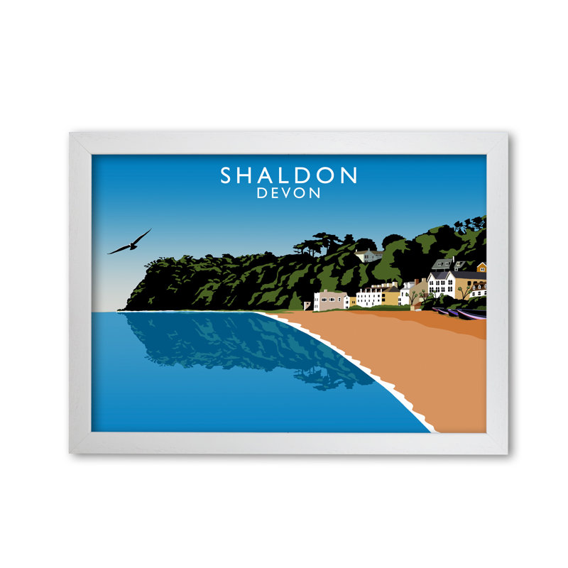 Shaldon Devon by Richard O'Neill - Single Picture Frame Print, 42 cm H x 594 cm W, White