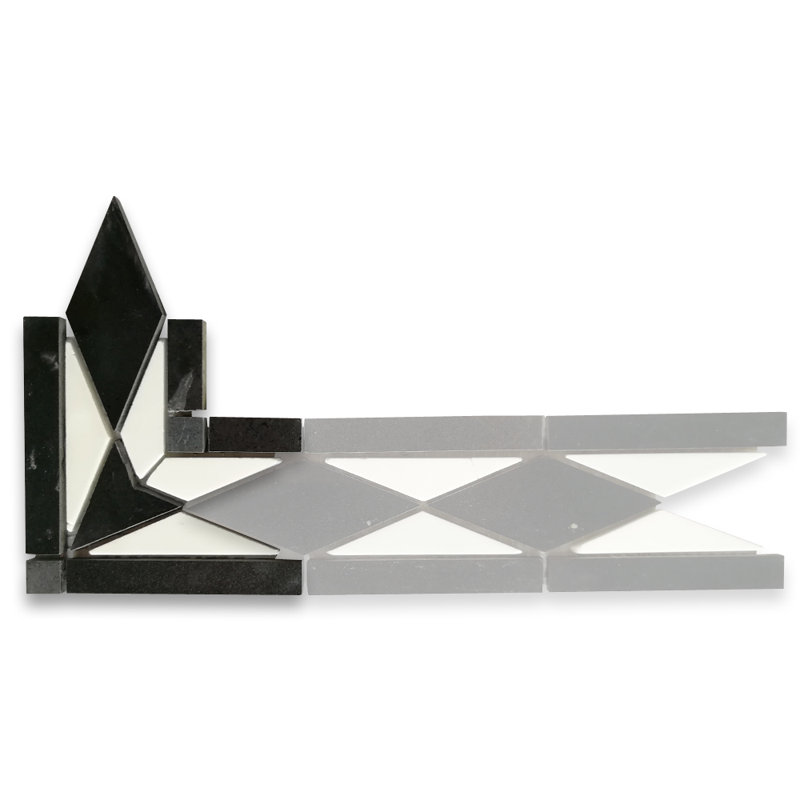 4.6'' x 4.6'' Matte Marble Decorative Accent Tile
