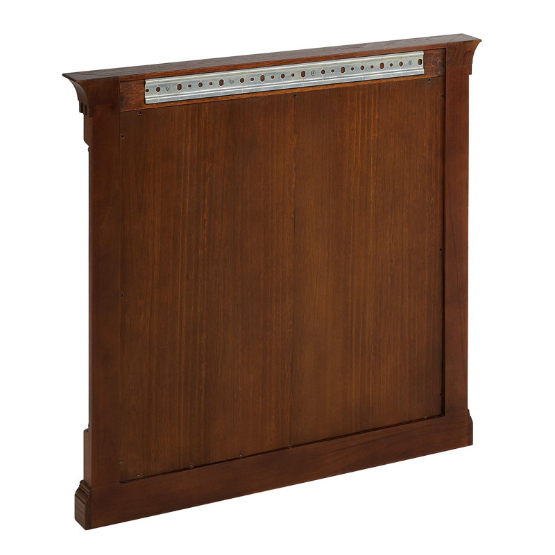 Antique Coffee Mahogany Rectangular Framed Bathroom Wall Mirror