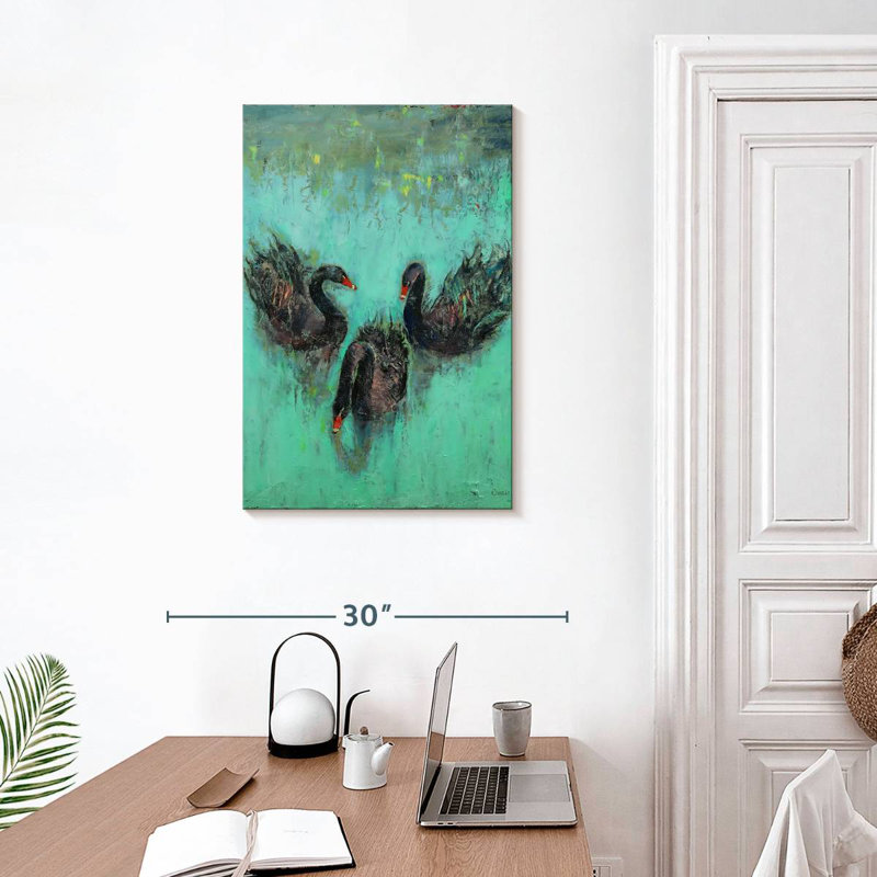 Cygnes noirs Brampt, H 30 po x l 20 po
