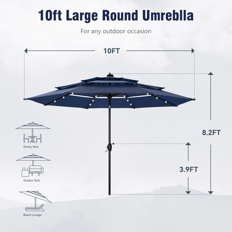 3m Market Parasol, Navy