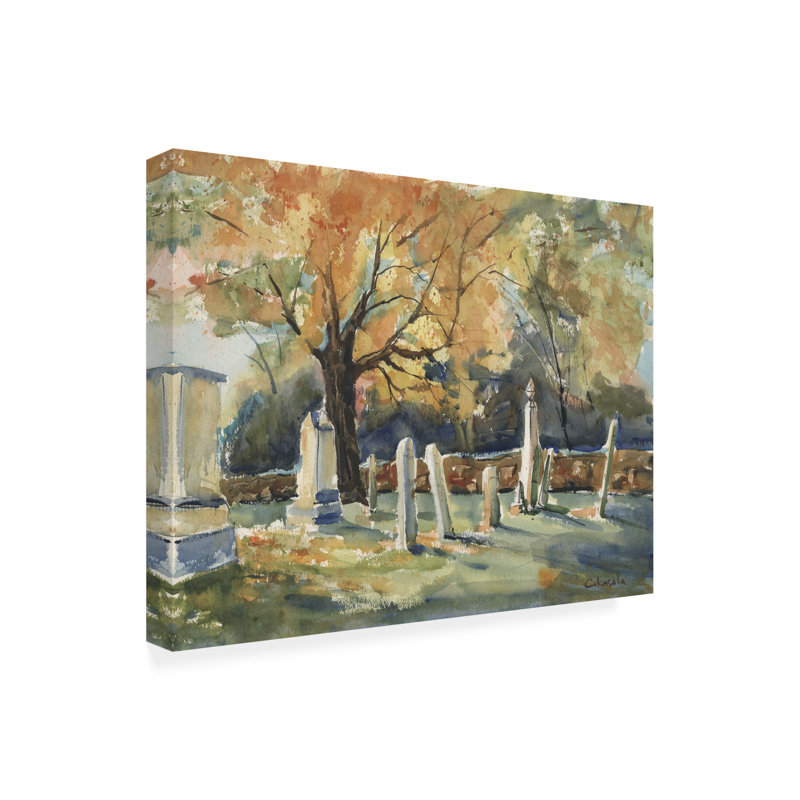 Art mural sur toile tendue - Art mural de Stephen Calcasola «Suffield Historic Town Graveyard» pour le salon, la chambre à coucher ou le bureau - 18 x 24