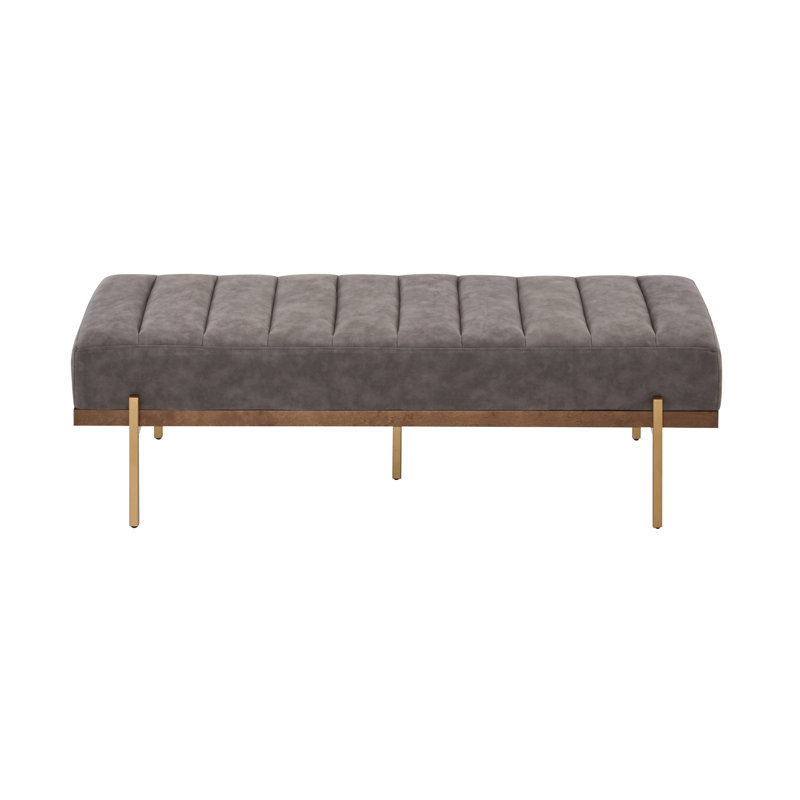Banquette rembourrée capitonnée avec pieds dorés