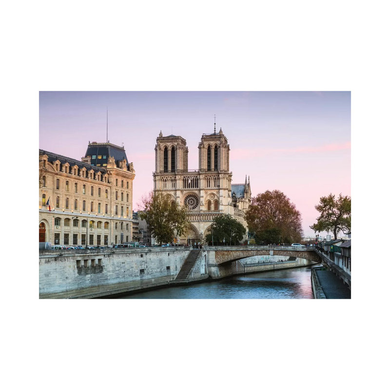 Notre Dame Sunset II by Matteo Colombo - Wrapped Canvas Print, 20.32 cm H x 30.48 cm W