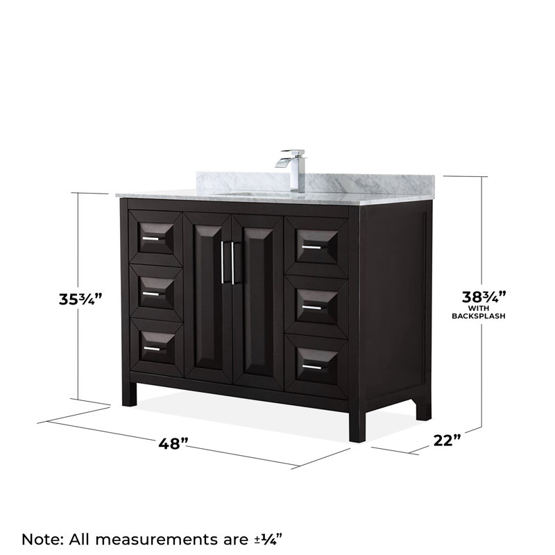 Daria 48'' W Single Vanity, Dark Espresso, Polished Chrome