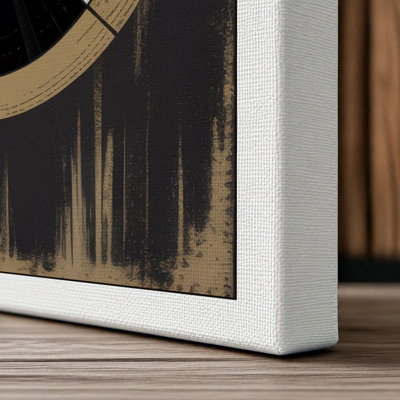 Circles Geometric 1 Piece Wrapped Canvas Wall Art, 30x20 - 76.2 x 50.8 cm, White Border