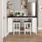 Traneshia 3 Piece Counter Height Drop-Leaf Dining Table and Chairs Set, Walnut/White