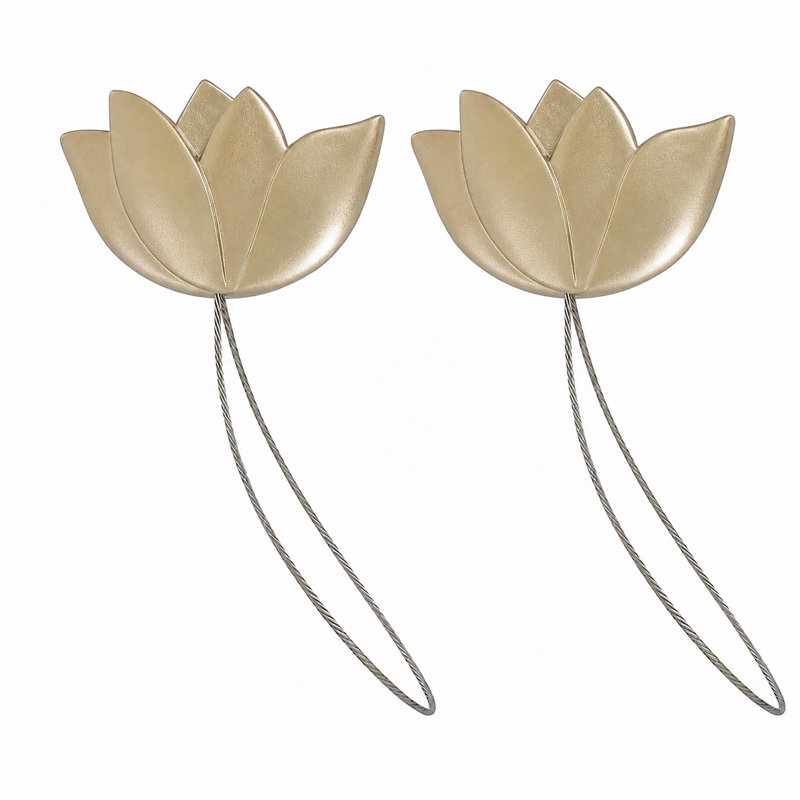 Embrasse de rideau tulipe en résine 2,1 po, Chrome