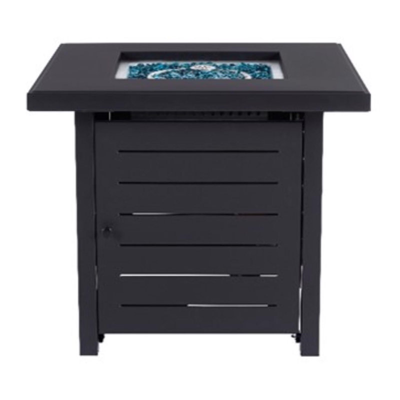 28 in. W Steel Square Propane Fire Pit