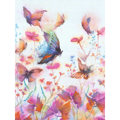 " Seven Butterflies And Flowers "