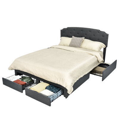 Loki Upholstered Drawers Platform Bed