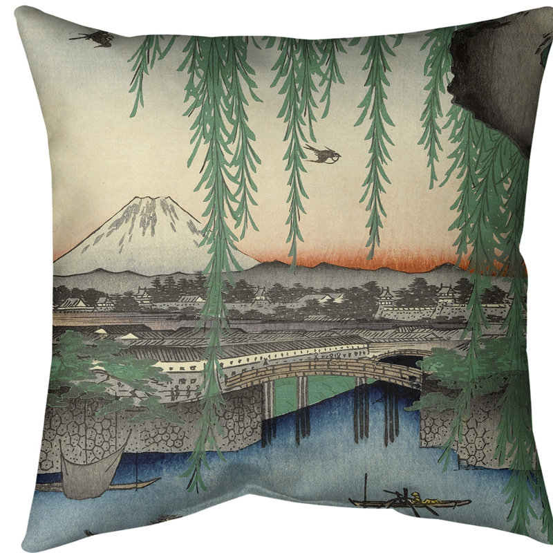 Coussin euro bridge yatsumi, Gris / bleu / rose, Bourre en polyester, Simili suède