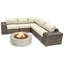 Ensemble de conversation pour 4 personnes avec coussins Sunbrella et foyer rond Lsi-2130723550