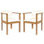 Ensemble de 2 chaises de salle à manger d'extérieur avec accoudoirs courbés en bois d'acacia