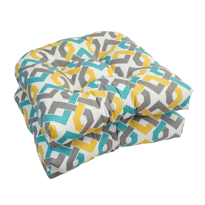 Outdoor 5'' Seat Cushion, Green/Blue