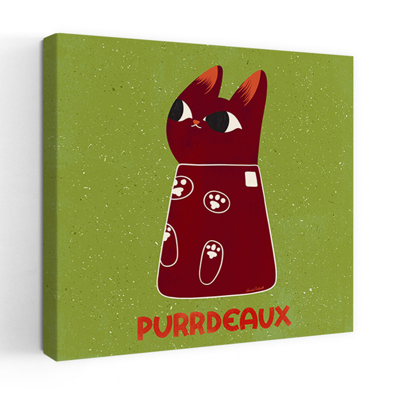 Art contemporain rétro, art de chat, H 18 po x l 18 po
