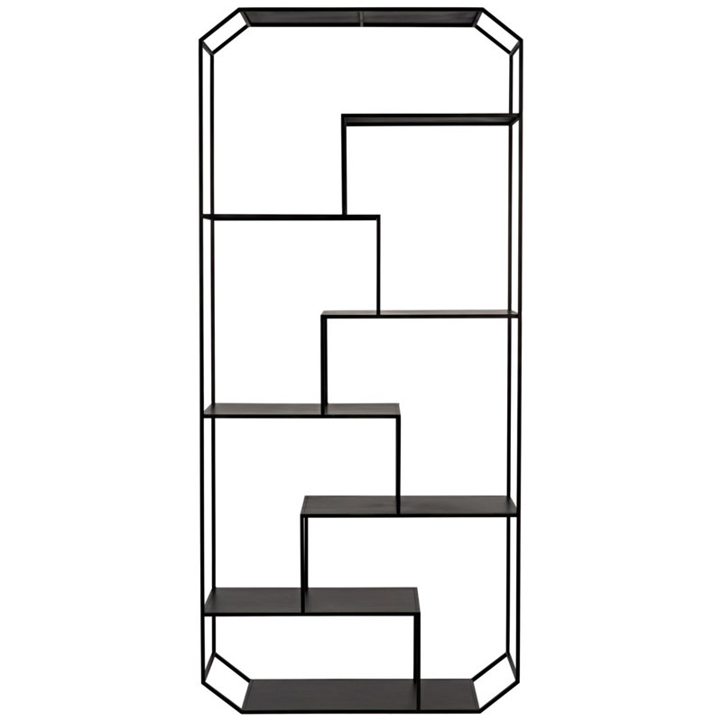 Marquise Black Geometric Metal Bookcase