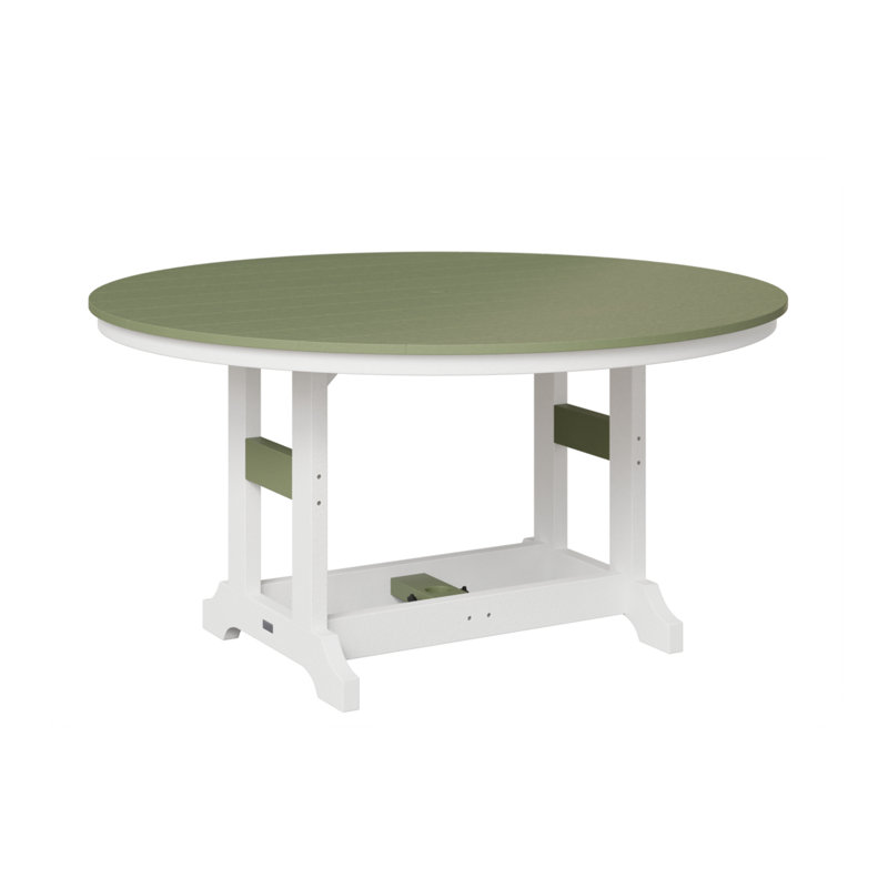 Garden Classic Outdoor Round Table, Sage/White, 30.87" H x 60" W x 60" D