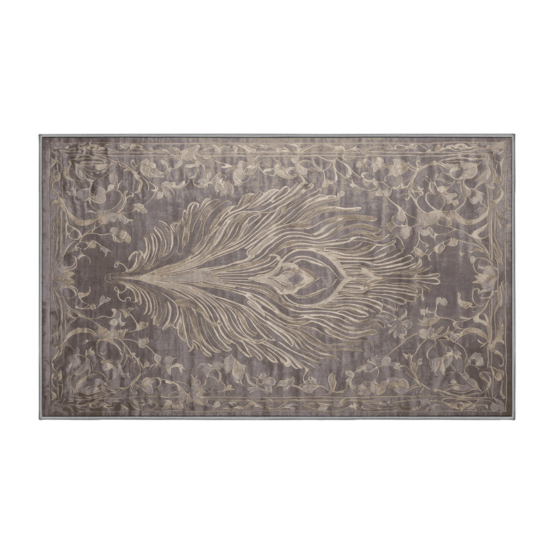 Machine Washable Gray Area Rug, Rectangle 7' x 9'