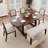 6-Piece Dining Table Set, 60Inch To 78Inch Extendable Wood Dining Table With Removable Leaf, Kitchen Table Set With 4 Upholstered Side Chair And Bench, Dining Table Set For 6-1640482573