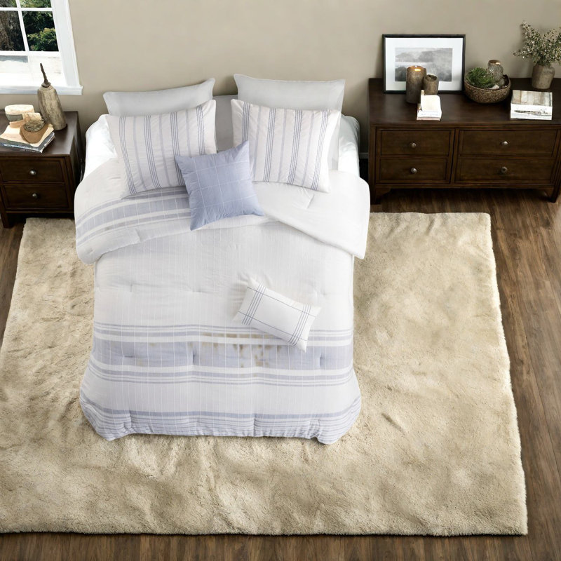 Ensemble de literie hypoallergénique en jacquard de coton, conception de maison de campagne surdimensionnée pour la maison