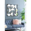 Miroir mural moderne moderne en métal noir perlé de 35,6 po, créant un miroir de chambre à coucher, de salon et de vestibule élégant et confortable pour l'intérieur